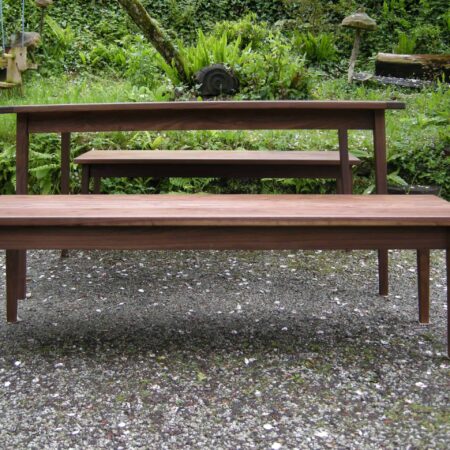 American Black Walnut Table and Benchs